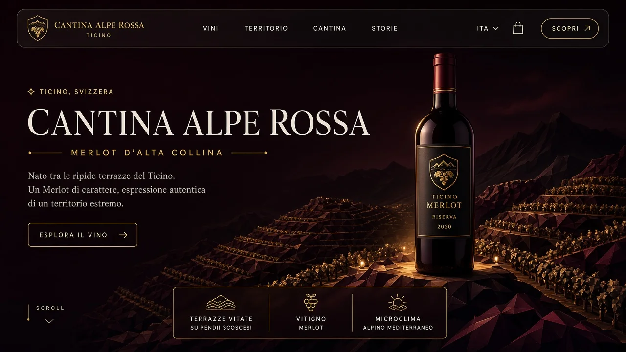 Cantina Alpe Rossa — mock del concept